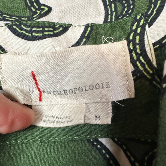 Anthropologie Somerset Maxi Dress Tiered Dark Green Print Women's Size Medium - Picture 3 of 8